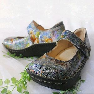 SOLD - ALEGRIA Floral Butterfly Leather Mary Janes